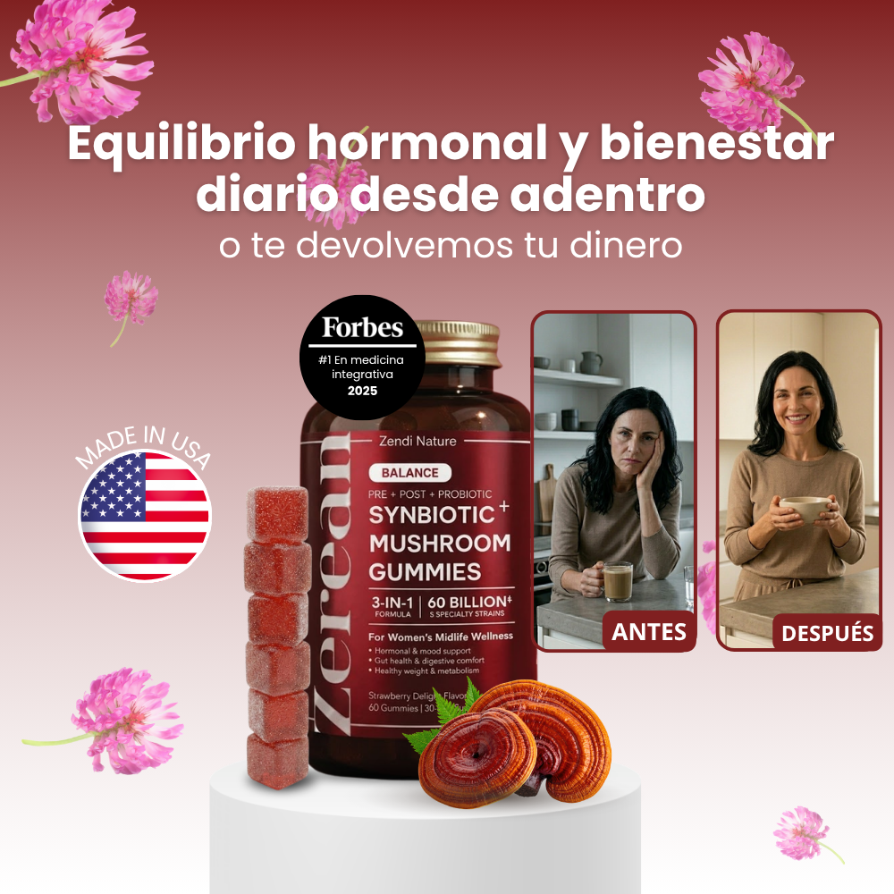 ZEREAN BALANCE™ | Synbiotic Formula + Functional Mushrooms 3-in-1 for Hormonal Balance and Menopause