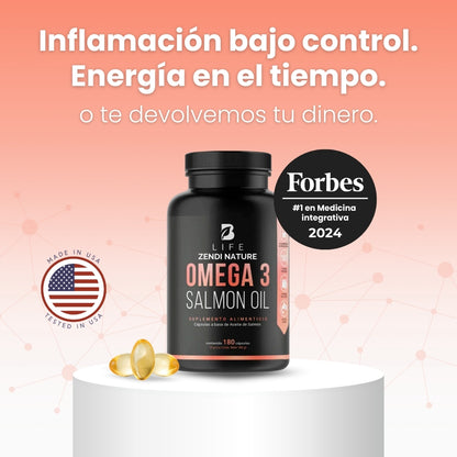 B Life Omega 3 Pure Salmon Oil | 90 Capsules | Maximum EPA and DHA Concentration | Omega 3 Salmon Oil.