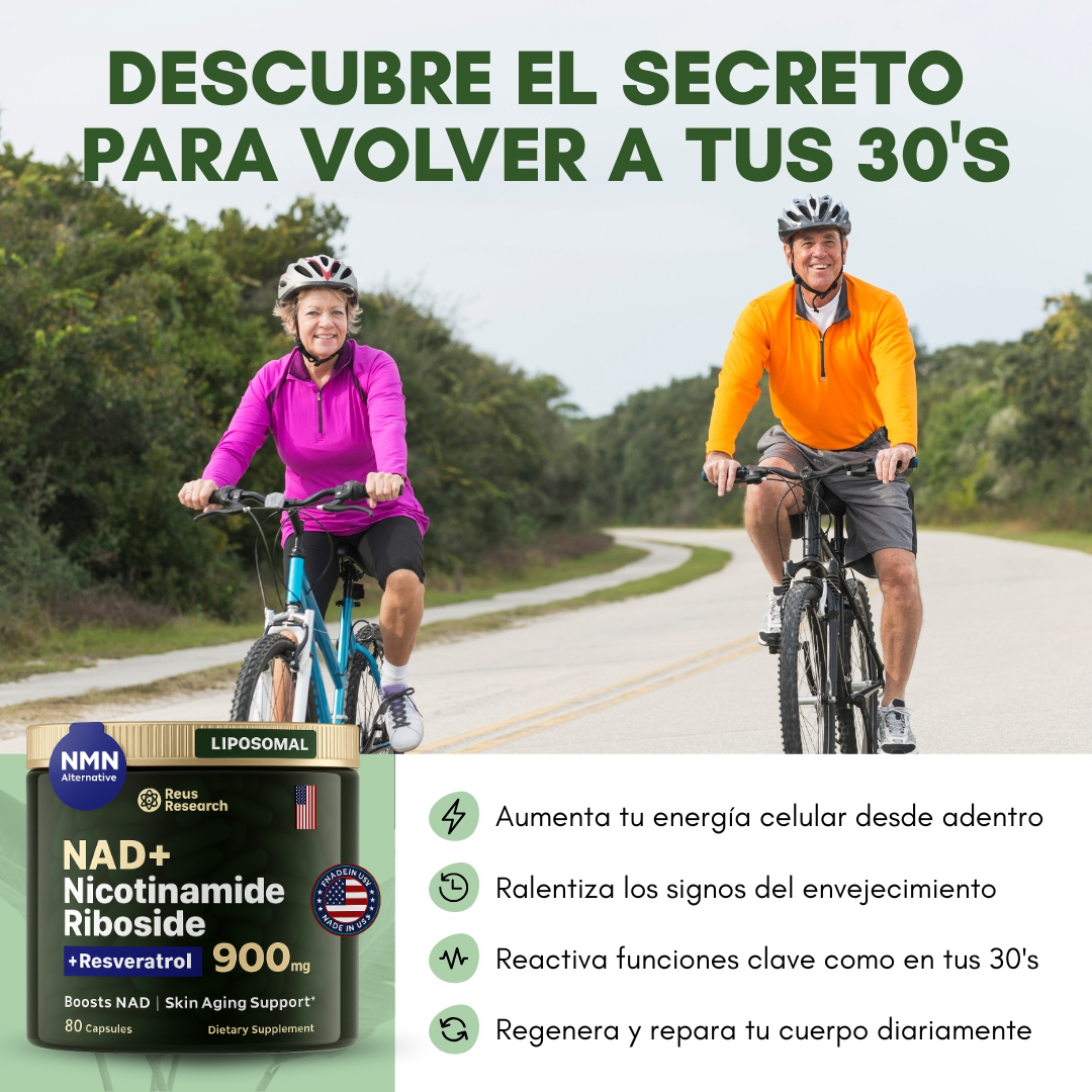 NAD+ RESVERATROL | Restore your cellular energy, stop aging, and regain the vitality of your 30s