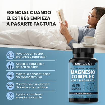 Official Store | MAGNESIUM COMPLEX® 4-in-1 (Glycinate · Citrate · Gluconate · Oxide) 710mg High Absorption (1 capsule a day, improves your rest in days) 🧠 For stress, insomnia, cramps and fatigue