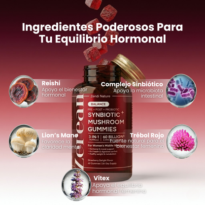 ZEREAN BALANCE™ | Synbiotic Formula + Functional Mushrooms 3-in-1 for Hormonal Balance and Menopause