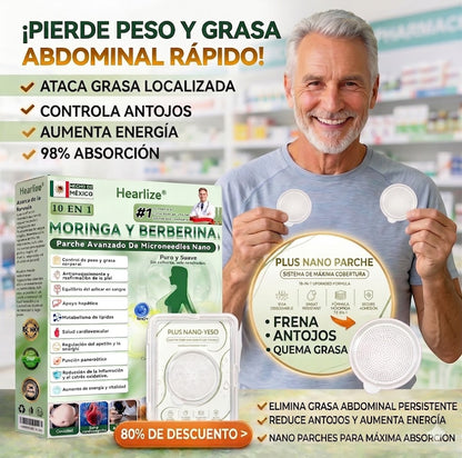 Official Store | Healrize® 2026 Men's Reducing Patch 12-in-1 with Moringa · Berberine × NAD+ 🇲🇽 (Reduces Belly Fat and Boosts Your Energy · Visible Changes in 7 Days)