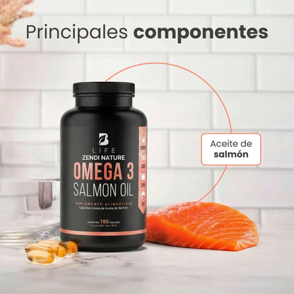 B Life Omega 3 Pure Salmon Oil | 90 Capsules | Maximum EPA and DHA Concentration | Omega 3 Salmon Oil.