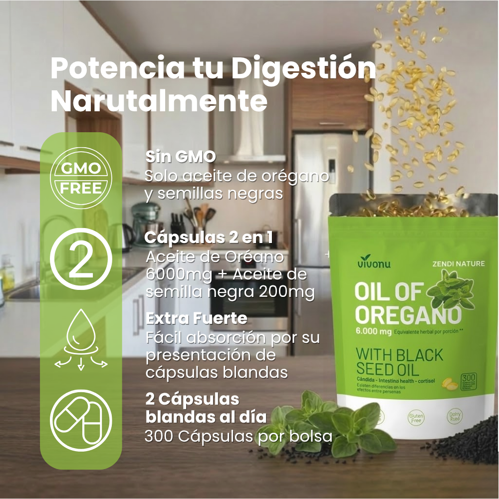 VIVONU® Oregano Oil + Black Seed🌿 (Just 2 capsules a day, changes from day 1) 🔥 For inflammation, digestion, cravings, bad breath and more)
