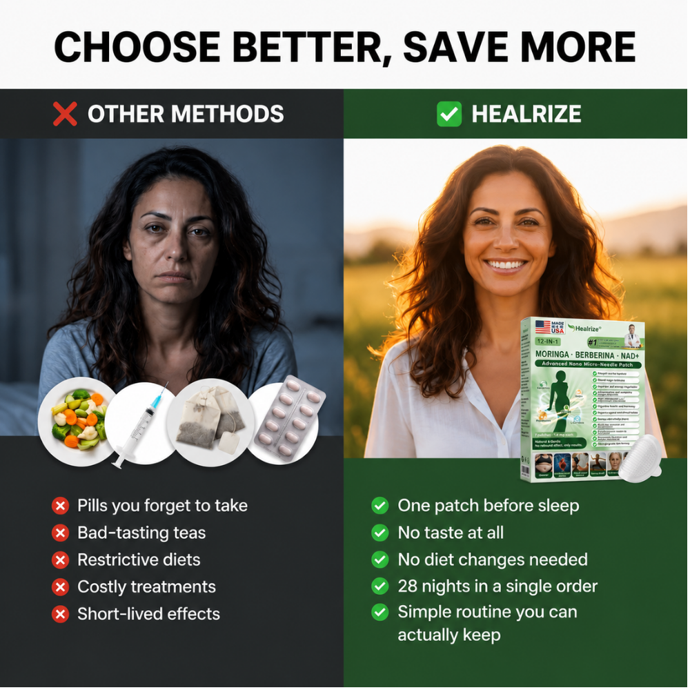 Official Store | Healrize® 2026 12-in-1 Slimming Patch with Moringa & Berberine × NAD+usa (Controls appetite, regulates blood sugar, prevents diabetes, and melts away sagging skin while you sleep)