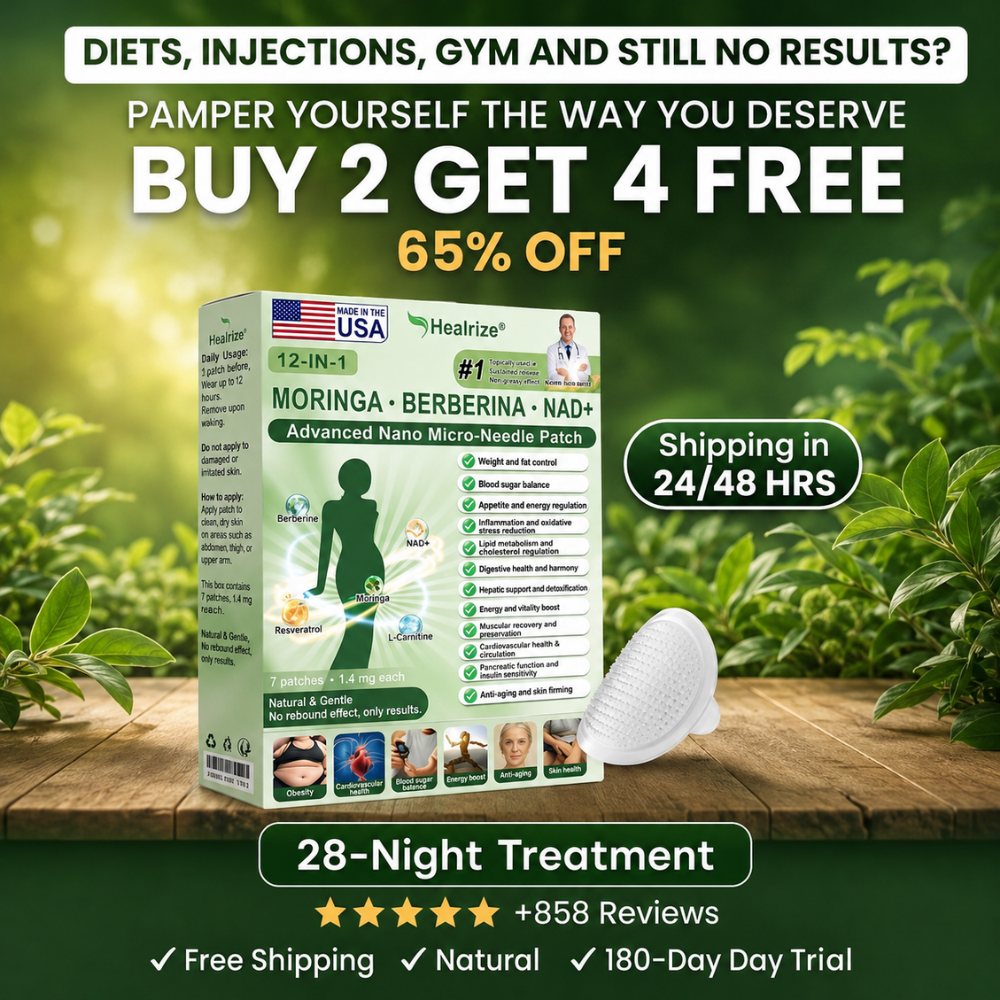 Official Store | Healrize® 2026 12-in-1 Slimming Patch with Moringa & Berberine × NAD+usa (Controls appetite, regulates blood sugar, prevents diabetes, and melts away sagging skin while you sleep)