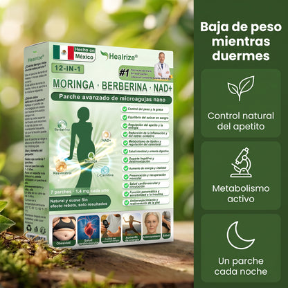 Official Store | Healrize® 2026 12-in-1 Slimming Patch with Moringa · Berberine × NAD+ 🇲🇽 (Controls appetite, regulates sugar, prevents diabetes, eliminates flabbiness while you sleep)