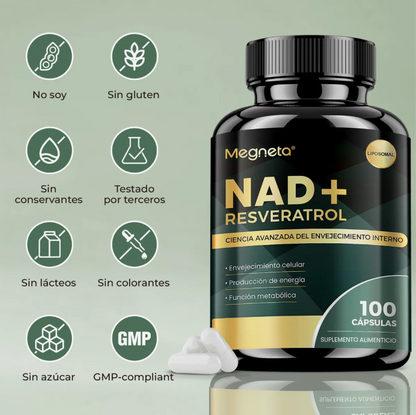 NAD+ Resveratrol 1200 mg | Made in USA | – Anti-Aging, Energy & Focus from the first capsule