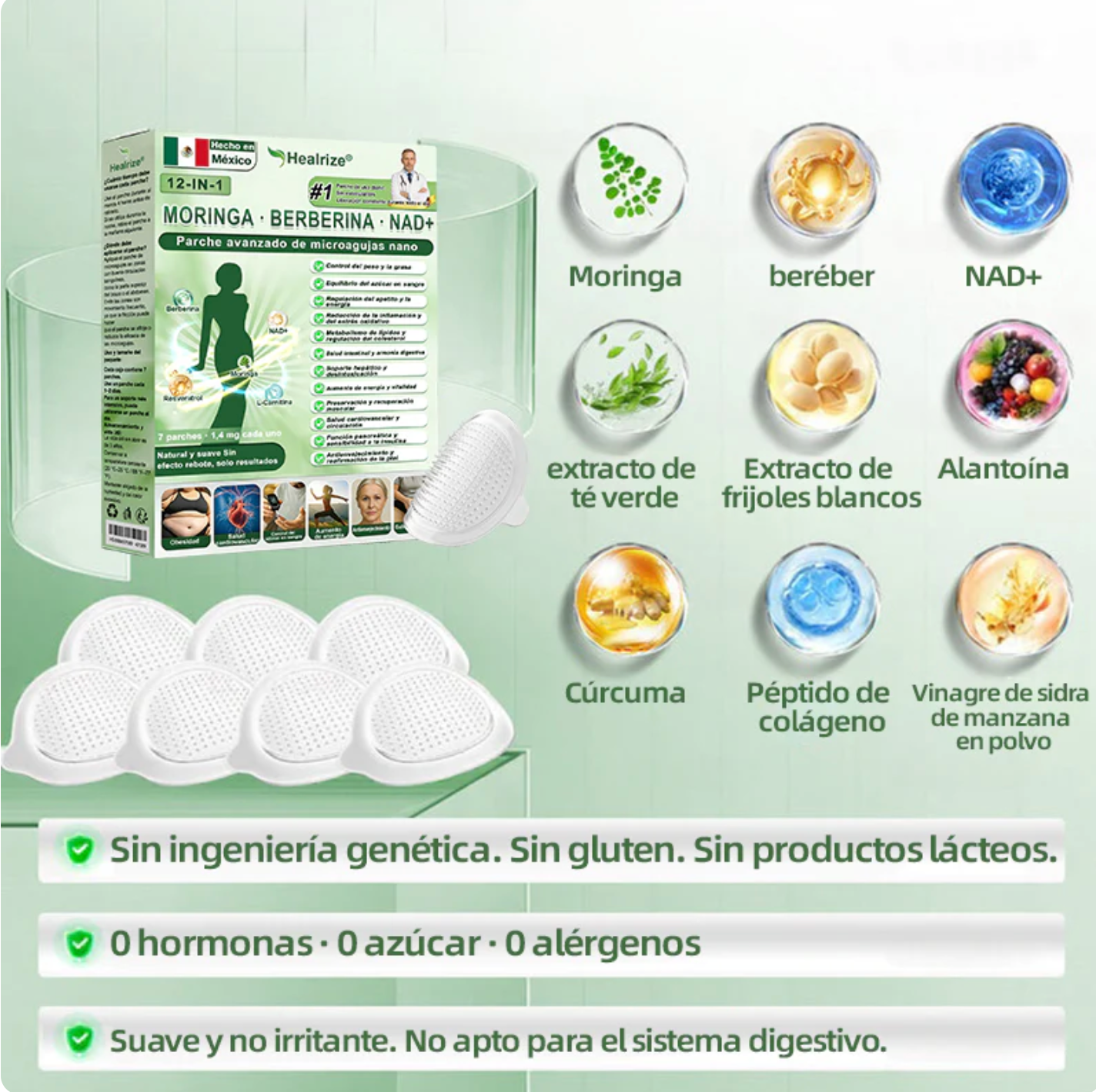 Official Store | Healrize® Moringa · Berberine × NAD+ 12-in-1 Advanced Nano Microneedle Patch 🇲🇽 (Just once a day, visible changes in 7 days)