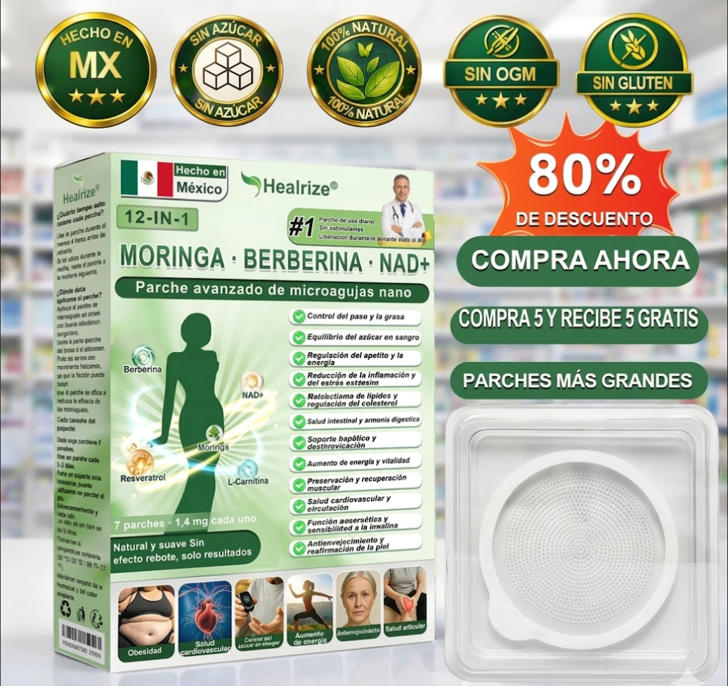 Official Store | Healrize® Moringa · Berberine × NAD+ 12-in-1 Advanced Nano Microneedle Patch 🇲🇽 (Just once a day, visible changes in 7 days)