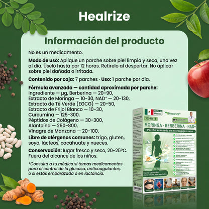 Official Store | Healrize® 2026 12-in-1 Slimming Patch with Moringa · Berberine × NAD+ 🇲🇽 (Controls appetite, regulates sugar, prevents diabetes, eliminates flabbiness while you sleep)